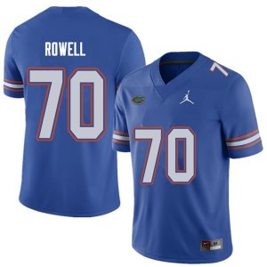 Men's Florida Gators #70 Tanner Rowell NCAA Jordan Brand Royal Authentic Stitched College Football Jersey VGG4262IJ